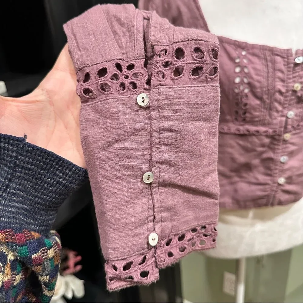 Free People Joi Blouse in Roan Rouge Size Medium
